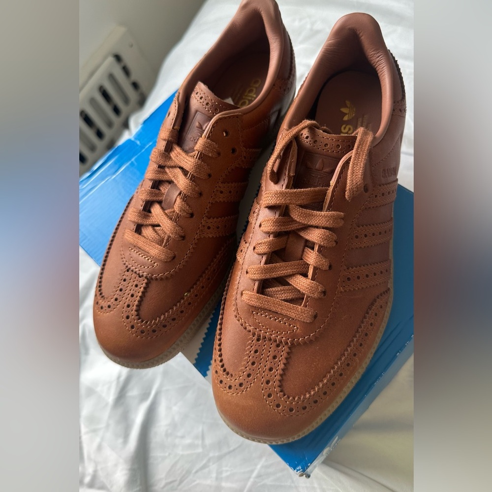 Men size 6.5 / Woman size 7.5 samba camel adidas sneakers brand new - Picture 8 of 11